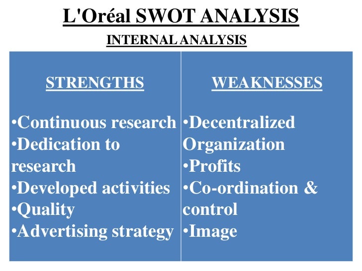 swot analysis of cosmetic industry tagline of loreal